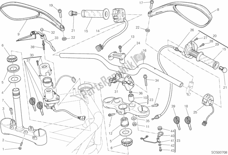 Toutes les pièces pour le Guidon du Ducati Monster 795 ABS 2014